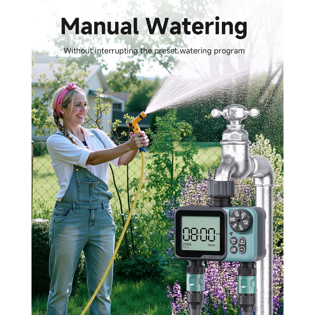 Sprinkler Timer: Programmable Hose Timer With Rain Delay/Manual/Automatic Watering System, Water Timers For Garden Hose, Digital Drip Irrigation For Yard Lawn Outdoor（1 Outlet）