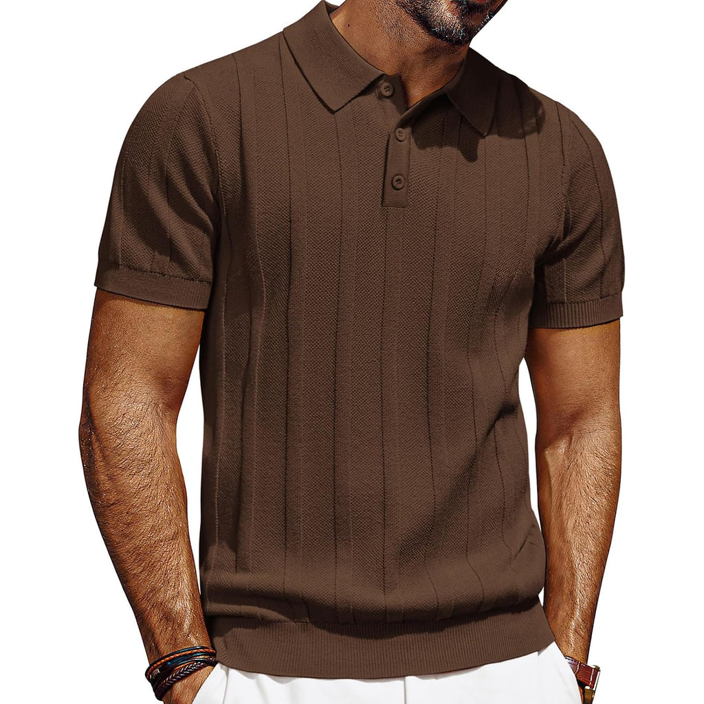 Pj Paul Jones Mens Polo Shirts Short Sleeve Textured Knit Polo Shirt Ribbed Casual Golf Shirts