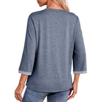 Women's Shirts Lightweight 2026 Summer Fashion 3/4 Length Sleeve T Shirts Casual Crew Neck Basic Blouses
