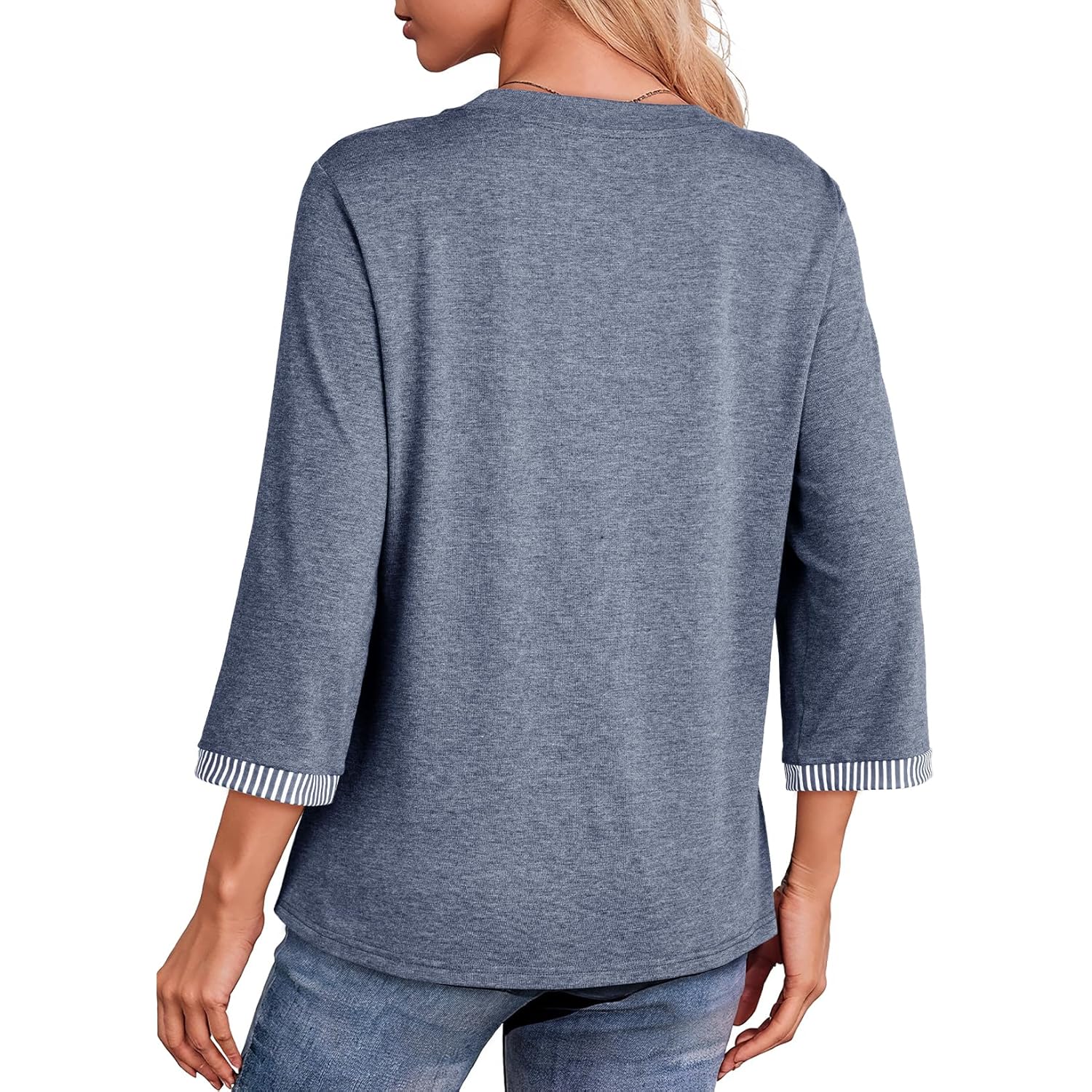 Women's Shirts Lightweight 2026 Summer Fashion 3/4 Length Sleeve T Shirts Casual Crew Neck Basic Blouses