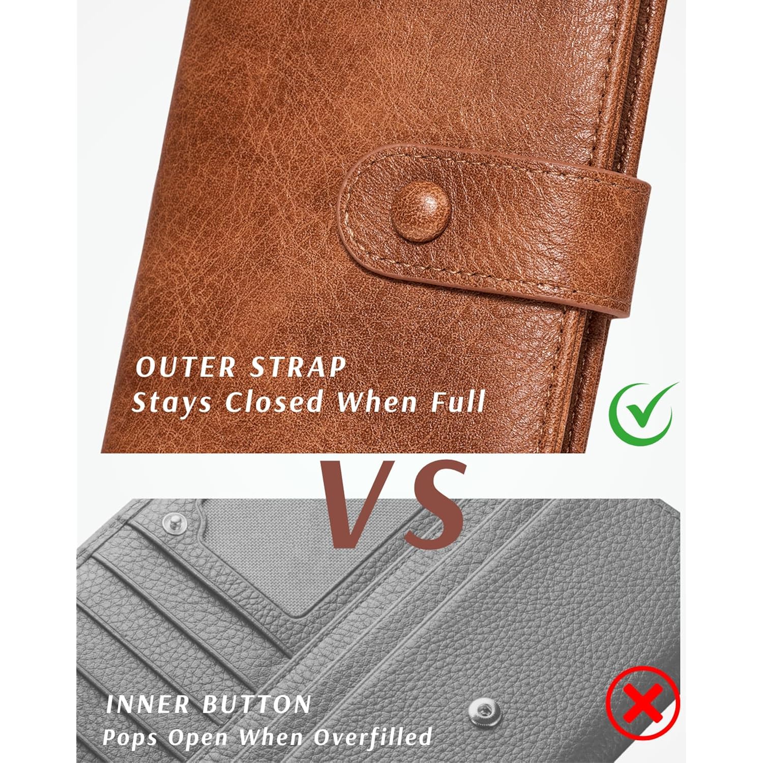 Unilily Slim Wallet Women RFID Blocking Vegan Leather Bifold Clutch Wallet Credit Card Holder with 2 ID Windows & Zip Pocket (Brown)