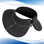 Sun Visor Hats for Women, Summer Packable Straw Beach Hat UV Protection 2025, Women's Ponytail Hat, Foldable Travel
