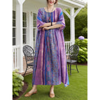 Women Summer Dress With Pockets Plus Size Boho Floral Print Round Neck Loose Casual Flowy Dress