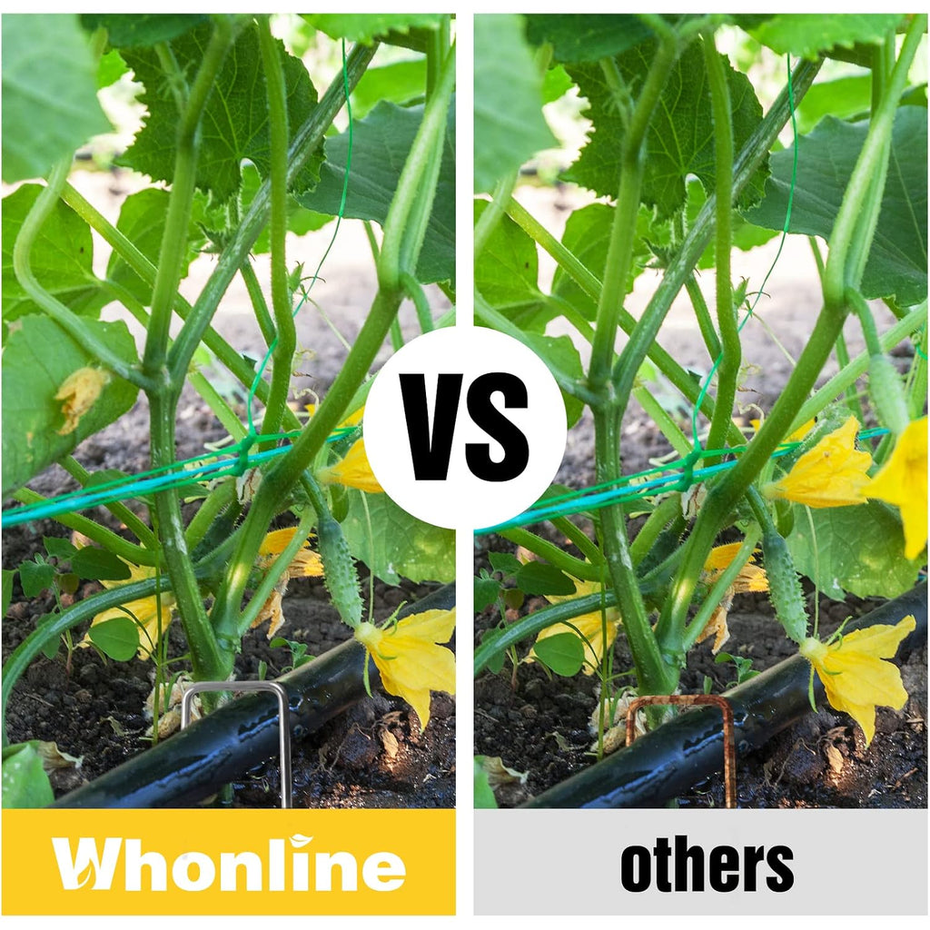 Whonline 75 Pack Landscape Staples 4 Inch, Galvanized Garden Stakes U-Shaped Sod Landscaping Fabric Pins Yard Ground Staples For Gardening Lawn Turf Securing Irrigation Pipe Hose Plant Cover