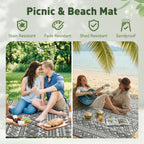 Montvoo Outdoor Rug Carpet Waterproof 5X8 Outdoor Patio Rug Mat Reverisble Plastic Straw Outdoor Rug For Rv Camping Picnic Beach Balcony Boho Grey