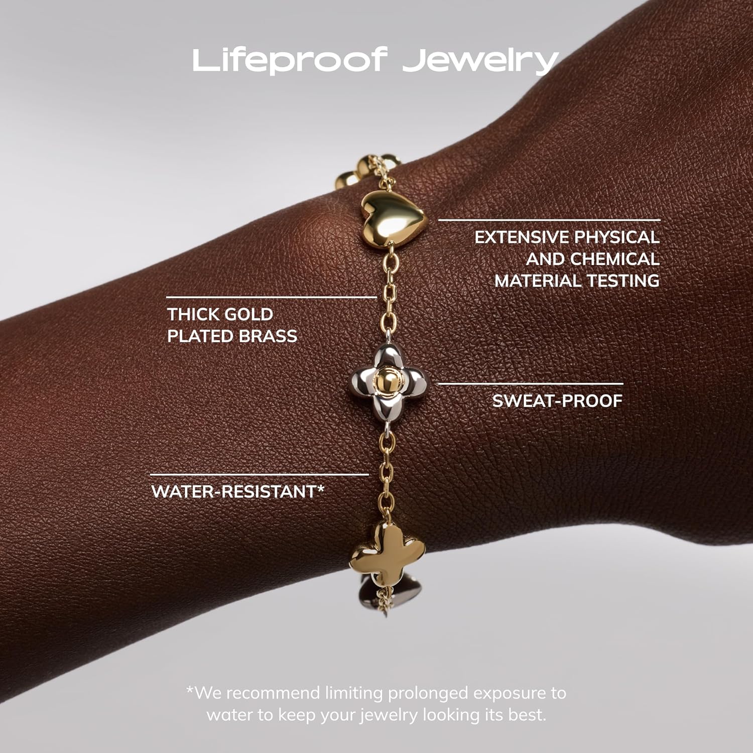 Ana Luisa Gold Bracelets for Women - Sterling Silver, 14K Gold Plated Dainty Chain with Pearl, Heart & Flower, Cuff Bracelet Styles for Daily Wear - Hypoallergenic, Water-Resistant, Tarnish-Free