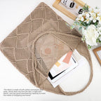Hatisan Crochet Bag For Women, Handmade Knit Beach Tote Bag Summer