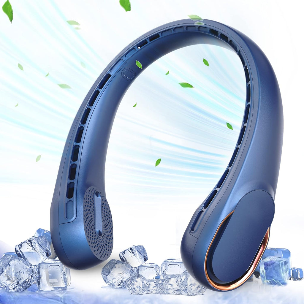 Asnug Neck Fan, Usb Rechargeable Personal Fan, 4000 Mah Battery Operated, 3 Speeds Adjustable, Faster Cooling, Ultra Quiet, Suitable For Home, Office, Travel, Sports