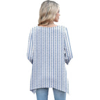 3/4 Length Sleeve Womens Tunic Tops Loose Fit Blouses Dressy Casual Crew Neck Tees S-2XL
