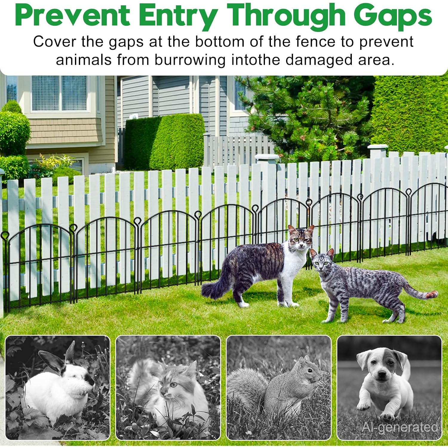 Decorative Garden Fence 17In (H) X10Ft (L),Arched Rustproof Metal No Dig | Small Fence For Dogs & Rabbit,Ornamental Animal Barrier For Flower Beds,Border Panels Fencing For Yard & Patio Outdoor Decor