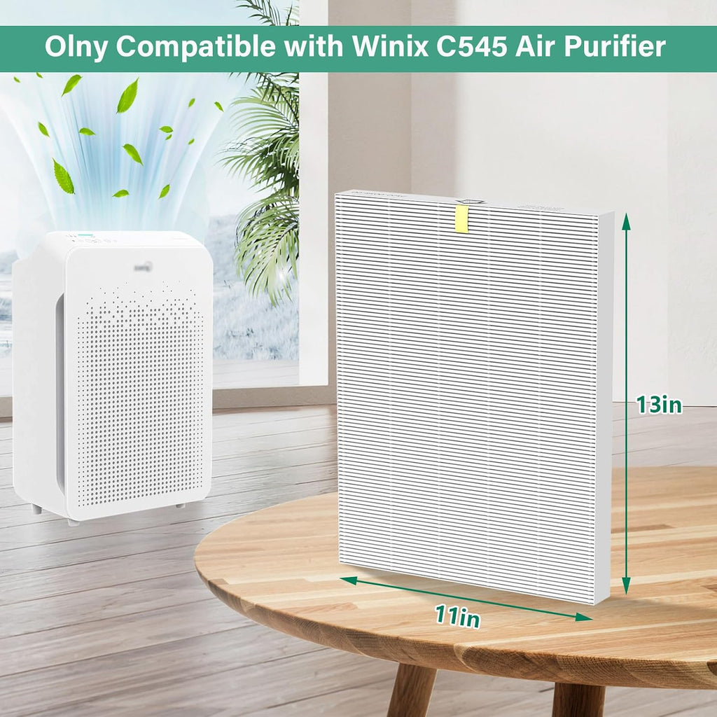 4 Pack C545 True Hepa Replacement Filter S Compatible With Winix C545 Air Purifier, C545 Hpea Filter S Only, Part Number 1712-0096-00