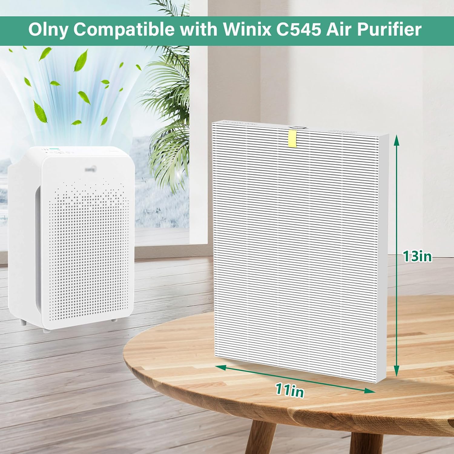 4 Pack C545 True Hepa Replacement Filter S Compatible With Winix C545 Air Purifier, C545 Hpea Filter S Only, Part Number 1712-0096-00