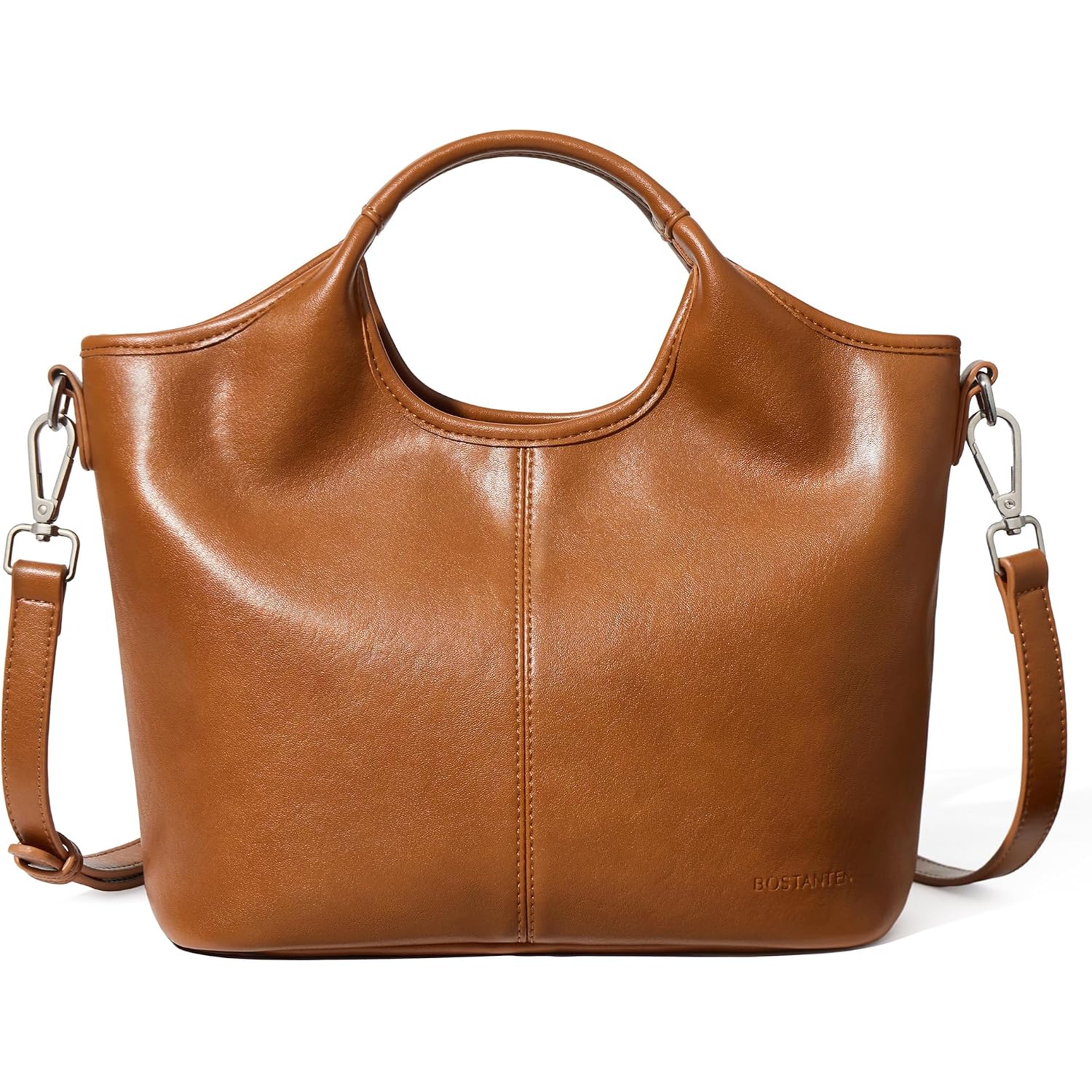 Bostanten Vegan Leather Purses For Women Soft Top Handle Satchel Crossbody Zipper Handbag With Detachable Shoulder Strap