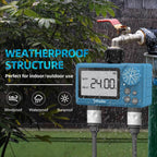 Sprinkler Timer Outdoor, Digital Programmable For Garden Hose, Irrigrtion Timer With Rain Delay And Manual Mode (2 Oulets, 1 Pack)