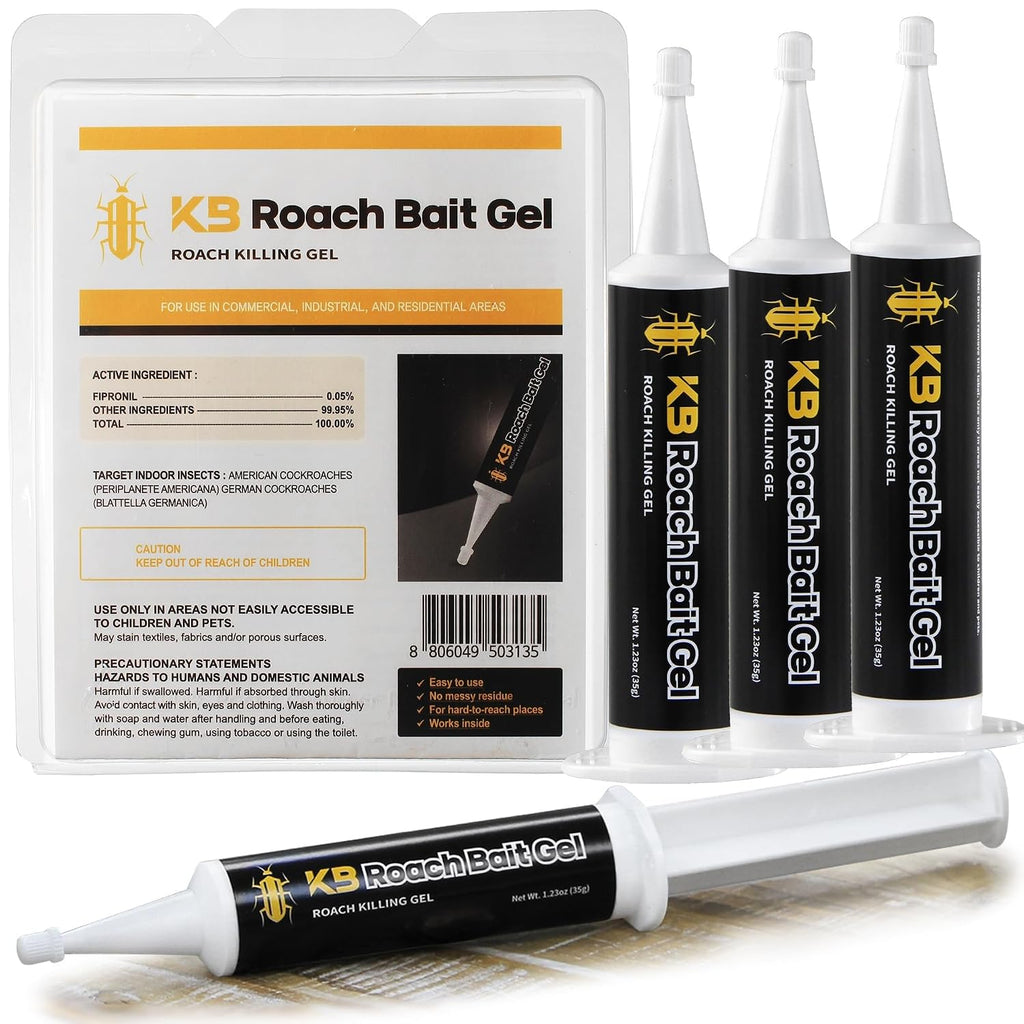 German Roach Killer Indoor Infestation For Home | 97~99% Lab-Tested Mortality In 14 Days - 0.05% Fipronil | 90-Day Whole-Home Protocol, 4 Syringes