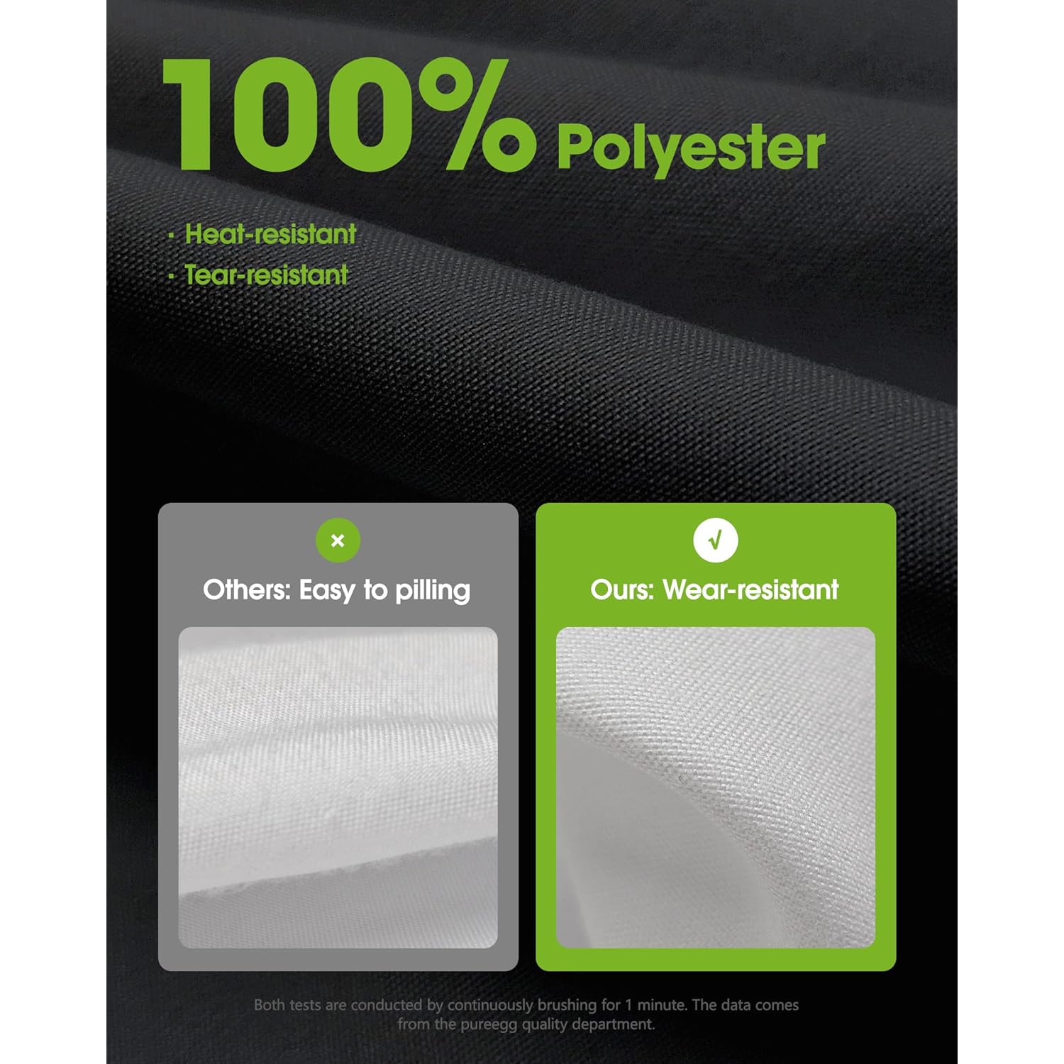 Pureegg Rectangle Table Cloth 60" x 84" – Durable Polyester Tablecloth Offers Reusable & Washable Protection, Ideal for Outdoor Party, Picnic, Wedding, Banquet and Birthday, 1 Pack, Black