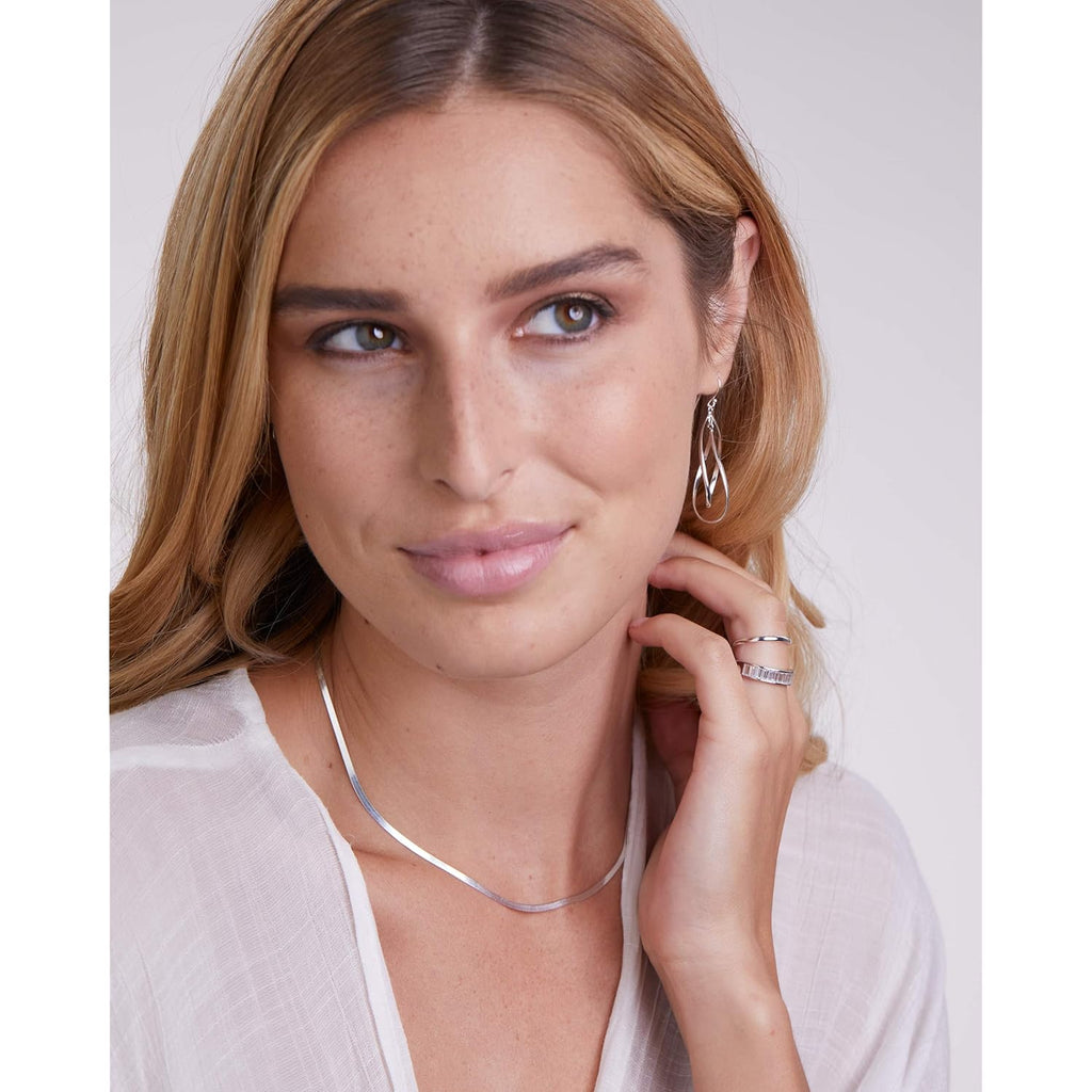 MILLA Teardrop Earrings - Designer Silver Statement Earrings or Gold Dangle Earrings for Women Trendy Upscale Dangly Earrings