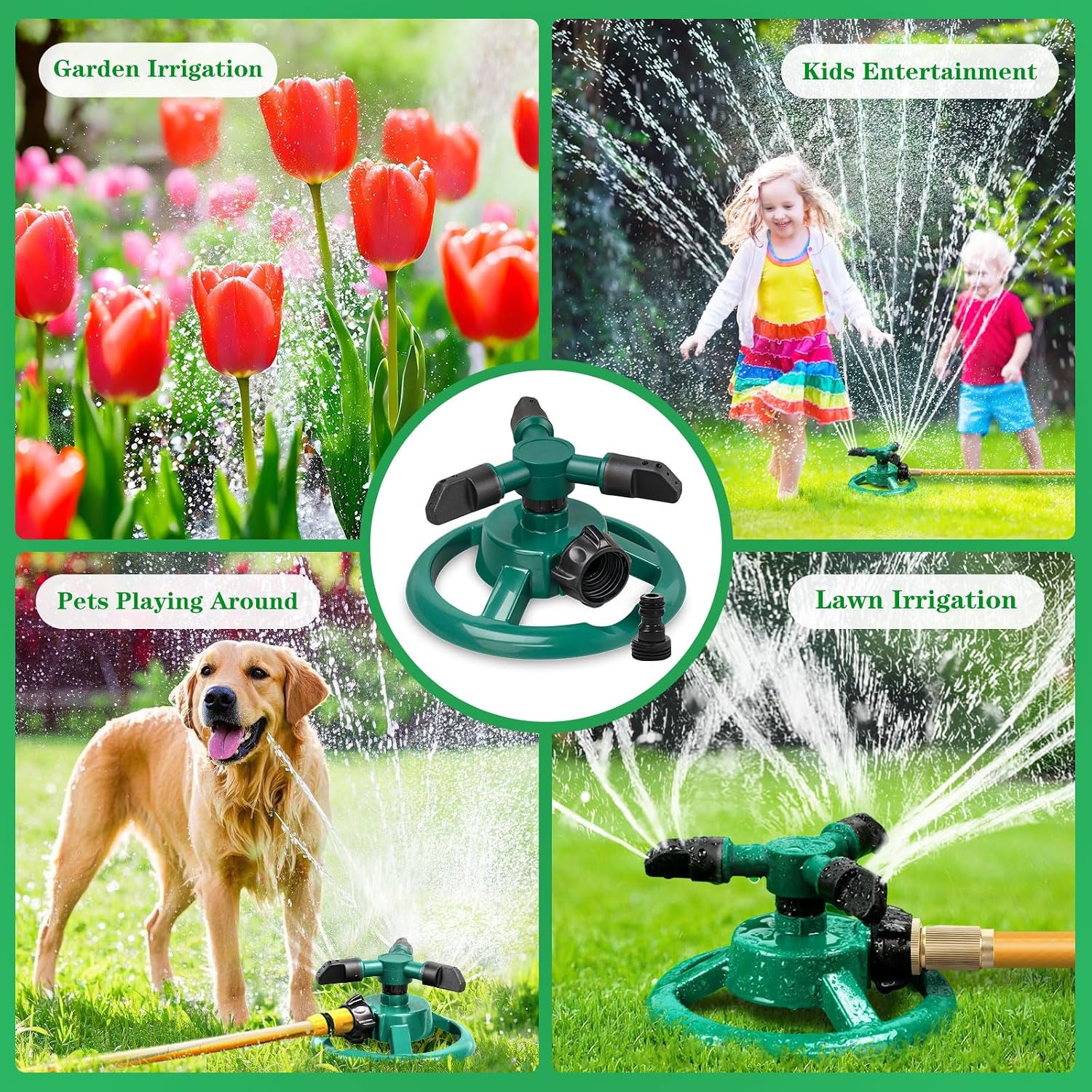 Sprinklers For Yard, Water Sprinkler For Lawn, 360 Degree Rotating Lawn Sprinkler For Yard Large Area, Sprinklers For Kids, Pets Playing