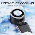 Portable Handheld Fan With Ice Cooling-5 Gear High Speed Turbo Personal Fan Rechargeable,Up To 13 Hrs,Mini Fan Handheld,Europe Travel Essentials Accessories, Beach Vacation, Gifts For Women