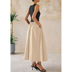 Prettygarden Maxi Dresses For Women 2026 Summer Casual Sleeveless Patchwork Flowy Vacation Sundress Knit Long Work Tank Dress