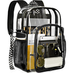 Clear Backpack Transparent Heavy Duty School Pvc Bookbag See Through Bag Boys And Girls For College Work Travel Security