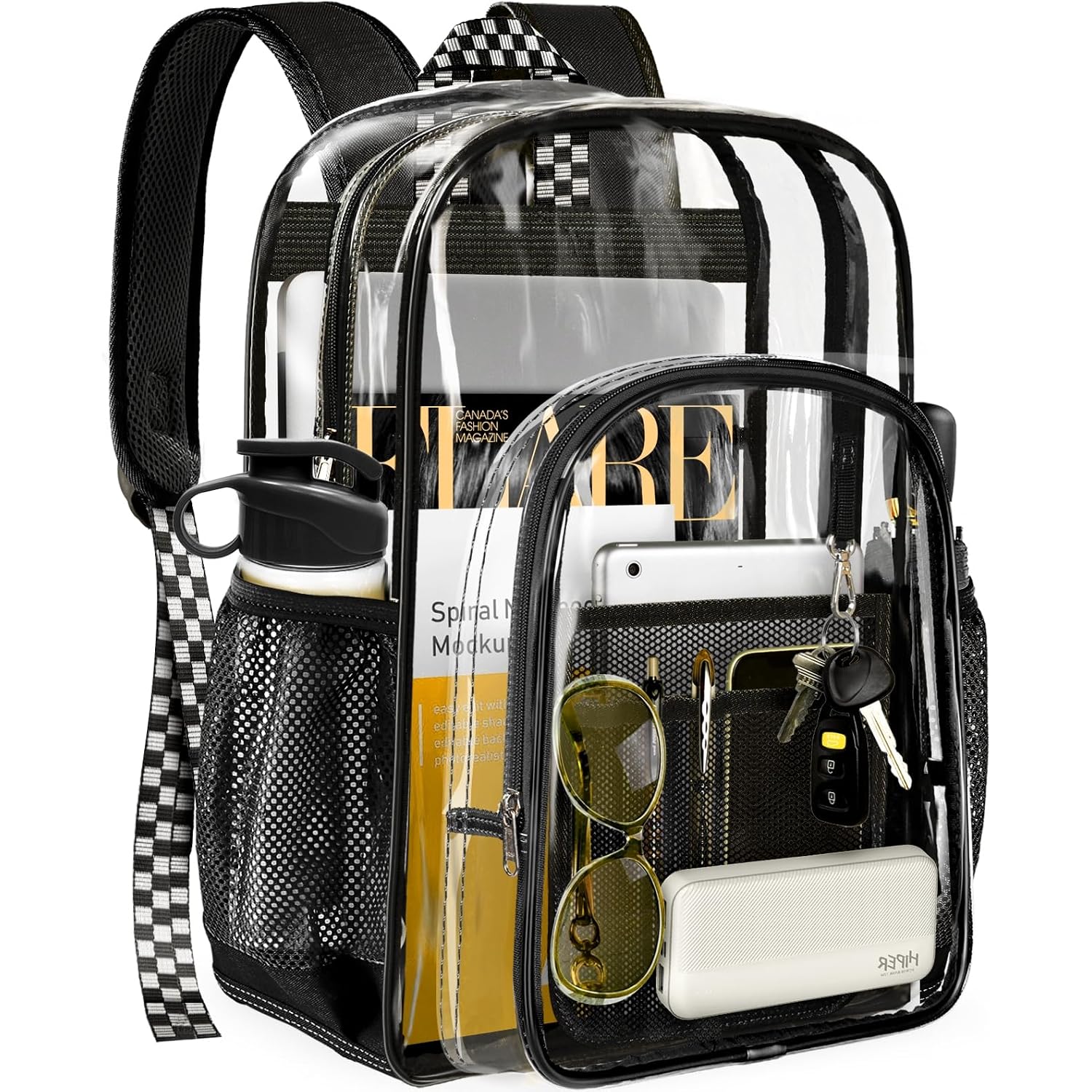 Clear Backpack Transparent Heavy Duty School Pvc Bookbag See Through Bag Boys And Girls For College Work Travel Security
