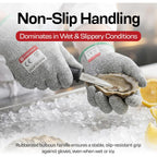 Rockland Guard Professional Oyster Shucking Kit - 3.5” Heavy Duty Stainless Steel Oyster Shucking Knife and Level 5 Cut Resistant Gloves, Clam Opener Shucker and Seafood Tool Gift Set, Large