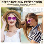 2 Pcs Polarized Fit Over Sunglasses for Women, Large Round UV400 Protection Sunglasses Trendy Fit Over Sunglasses Purple, Pink