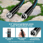 Garden Hose Water Hose – 100Ft Lightweight Flexible Outdoor Hose, Kink-Free, Weather Resistant, 3/4” Metal Fittings, 10-Function Spray Nozzle For Yard Car Wash