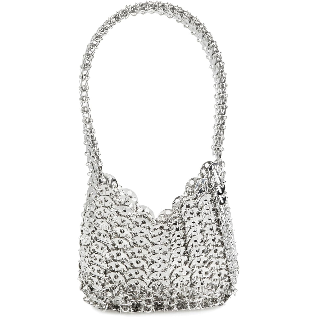 Women'S Metallic Disc Party Handbag - Metal Sequin Top Handle Bag For Parties