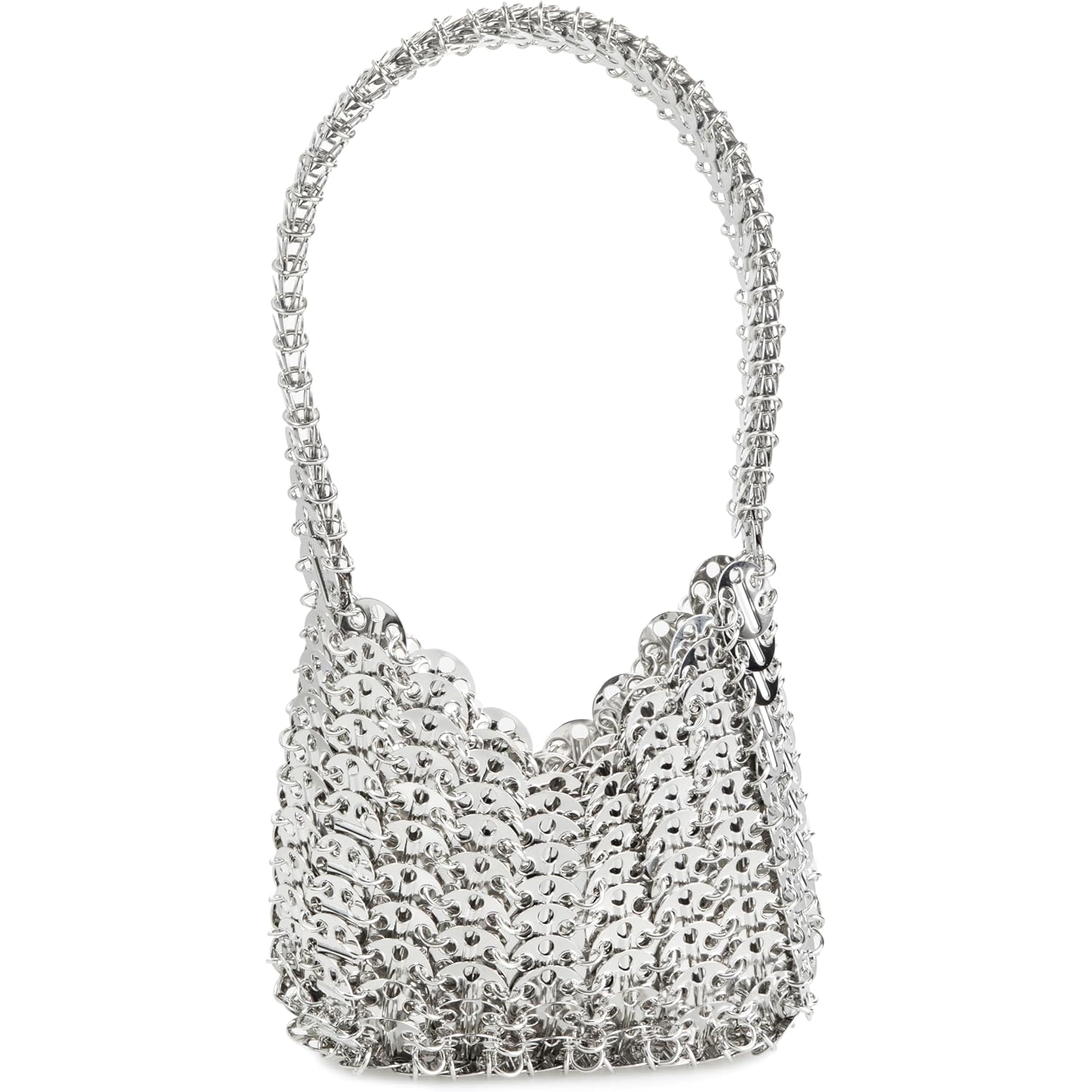 Women'S Metallic Disc Party Handbag - Metal Sequin Top Handle Bag For Parties