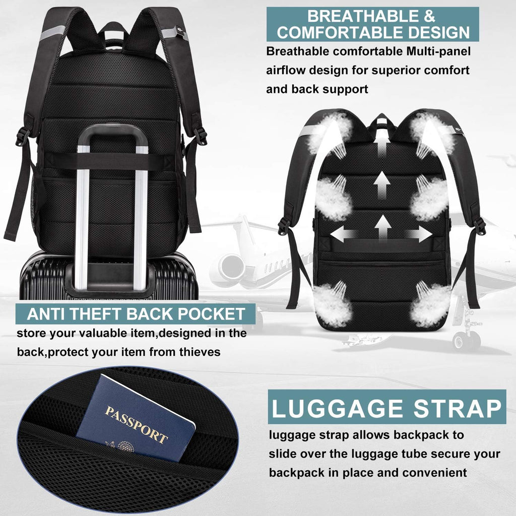 Extra Large Backpack For Men 50L,Water Resistant 17.3 Inch Travel Laptop Backpack With Usb Charging Port,Tsa Friendly Big Business Anti Theft Computer Bag Work College School Bookbags Gifts,Black