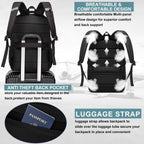 Extra Large Backpack For Men 50L,Water Resistant 17.3 Inch Travel Laptop Backpack With Usb Charging Port,Tsa Friendly Big Business Anti Theft Computer Bag Work College School Bookbags Gifts,Black