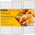 2Pcs Cooling Racks For Cooking And Baking - 10" X 15"Heavy Duty Stainless Steel Wire Rack For Baking, Grilling, Roasting - Oven & Dishwasher Safe - Fits Jelly Roll Sheet Pan-Silver