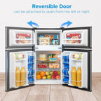 Midea Whd-113Fsl 3.1 Cu Ft Compact Fridge With Freezer, Energy Star Certified Mini Fridge With Interior Light, Adjustable Shelves, Perfect For Office, Dorm, Bedroom, Silver
