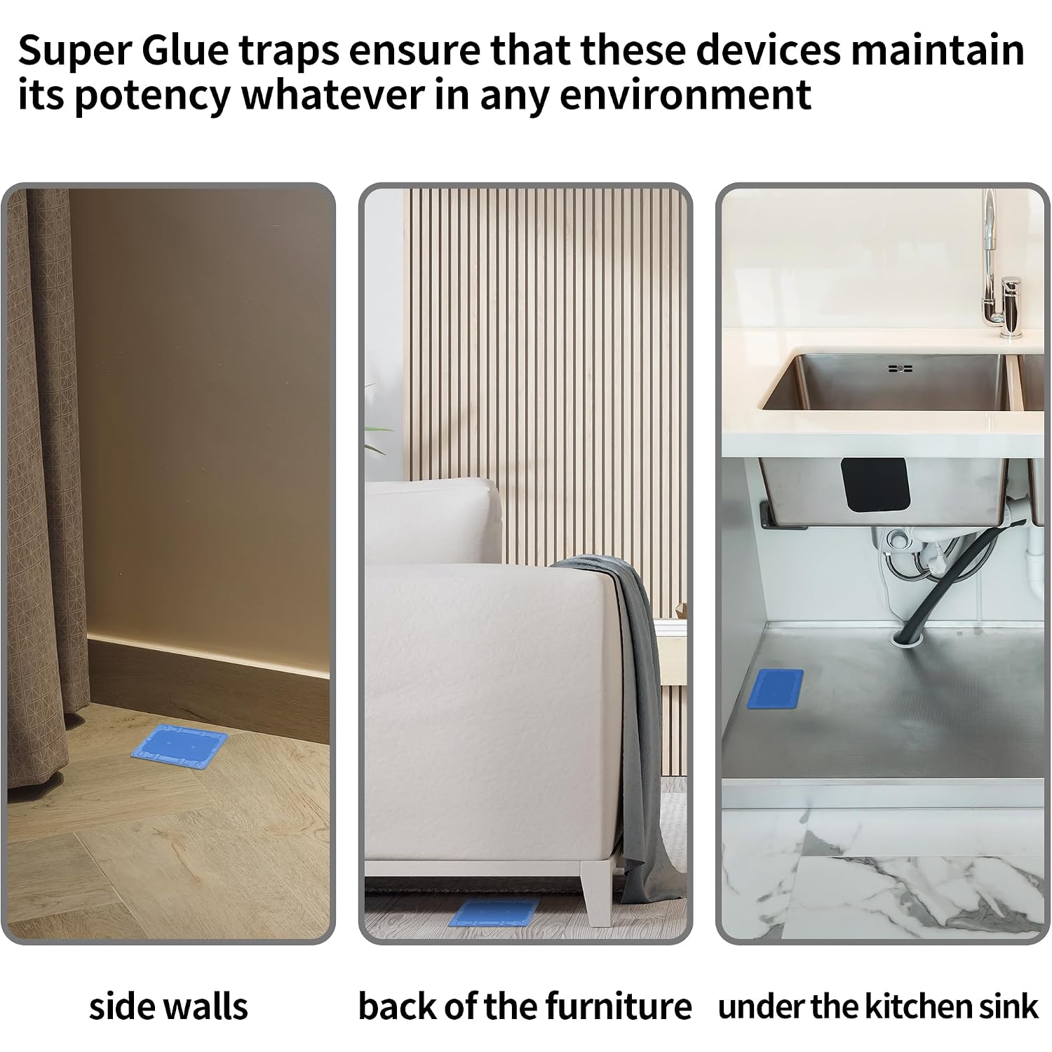 Mouse & Insect Traps 12 Pack, Heavier Sticky Traps With Non-Toxic Glue For Small Mice & Insects. Sticky Mouse Traps Indoor For Home, Easy To Set
