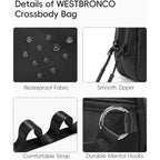 Westbronco Small Crossbody Bags For Women Nylon With Adjustable Strap, Zipper Crossbody Purse, 1L Shoulder Bag For Travel