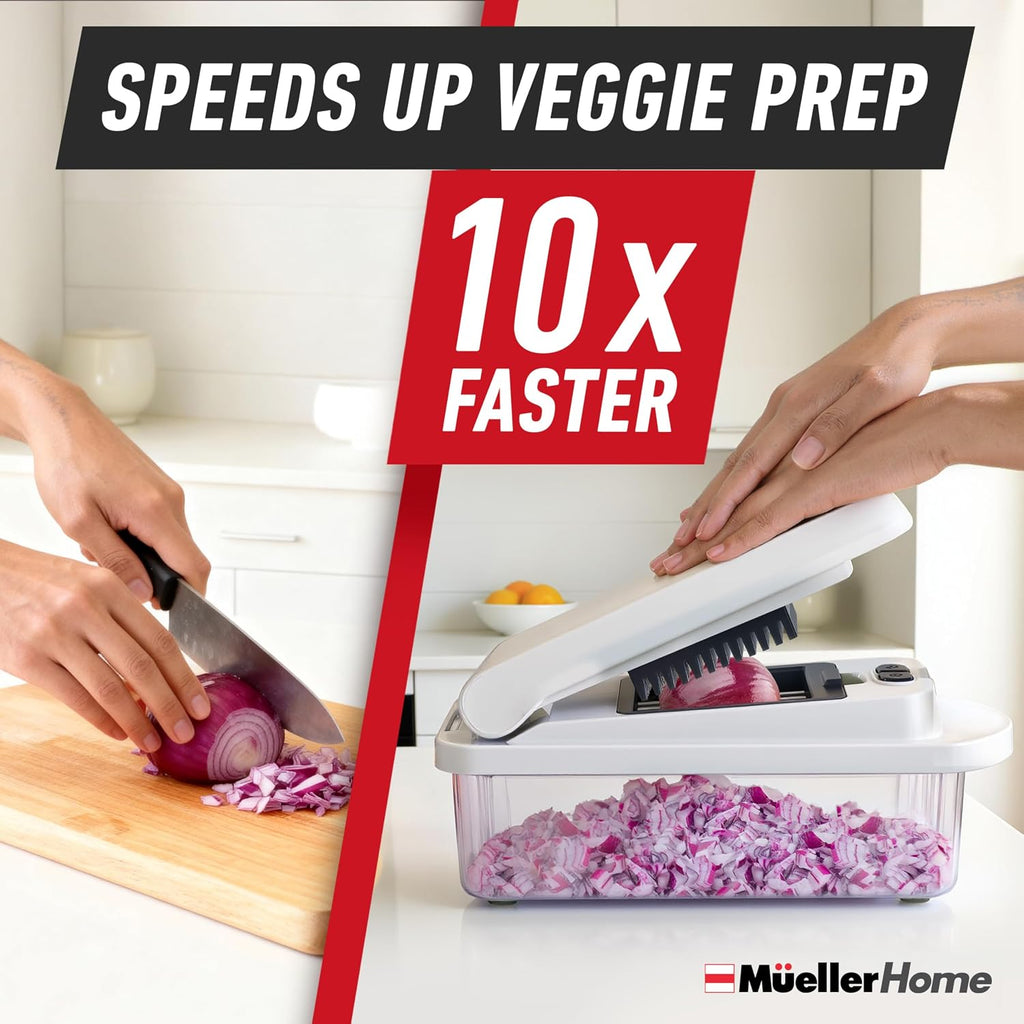 Mueller The Real Original Pro Chopper Since 2013 Vegetable Chopper Mandoline Slicer, 8 Blade Food Veggie Chopper Onion Vegetable Cutter With Container, Kitchen Gadgets & Essentials, (10 In 1)