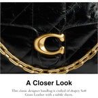 COACH Women's Quilted Glazed Leather Chain Tabby Shoulder Bag