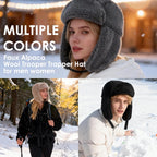 Faux Alpaca Wool Trooper Trapper Hat for Men Women, Winter Aviator Pilot Hat,Soft Fleece Warm Ear Flaps Windproof Outdoor