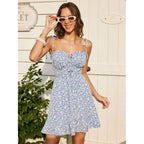 Cider Floral Dress For Women Summer Mini Sundresses Spaghetti Strap Cute Vacation Dresses Boho Casual Outfits