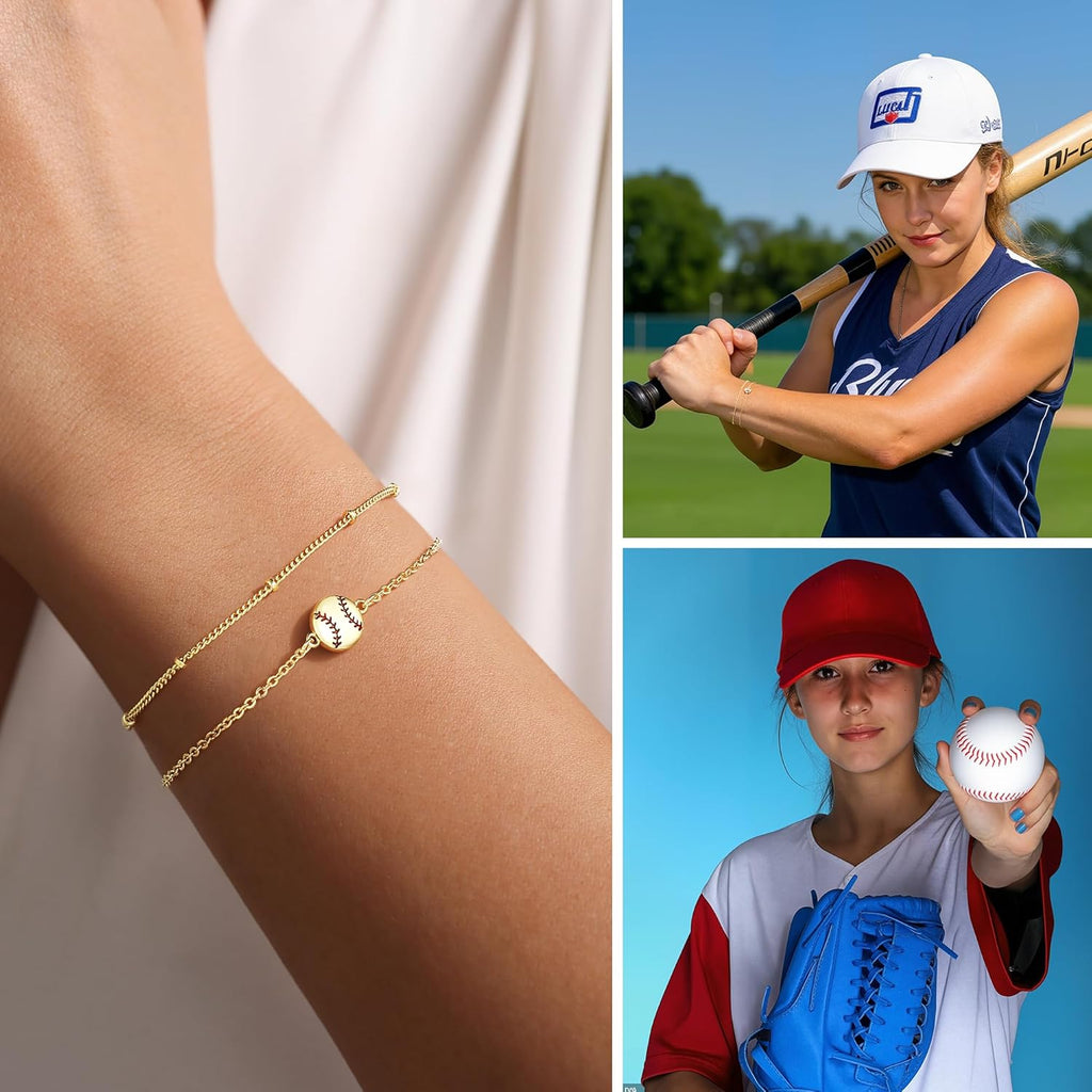 Turandoss World Cup 2026 Competition Ball, Sports Bracelets for Women Gold Plated Soccer Football Basketball Gold Pickleball Volleyball Tennis Baseball Bracelet Gifts for Sports Lovers Fans Teams
