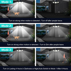 Tuffenough Solar Outdoor Lights 2500Lm 210 Led Security Lights With Remote Control,3 Heads Motion Sensor Lights, Ip65 Waterproof,270° Wide Angle Flood Wall Lights With 3 Modes(2 Packs)