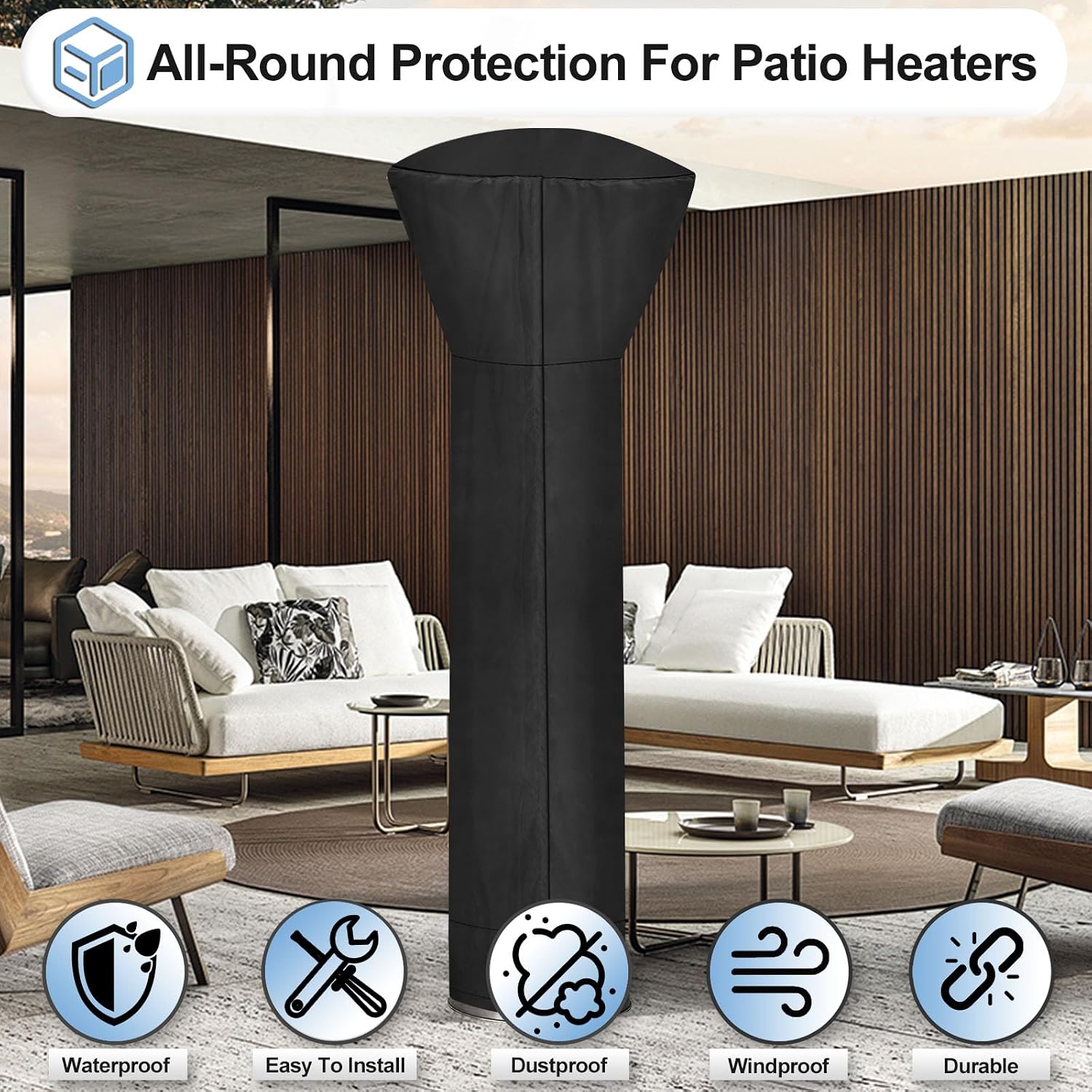 Waterproof Patio Heater Covers With Zipper And Storage Bag,