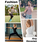 5 Pack Women's Short Sleeve Basic T Shirts Tees, Slim Fit Crew Neck Tshirt Summer Tops for Casual Workout Trendy