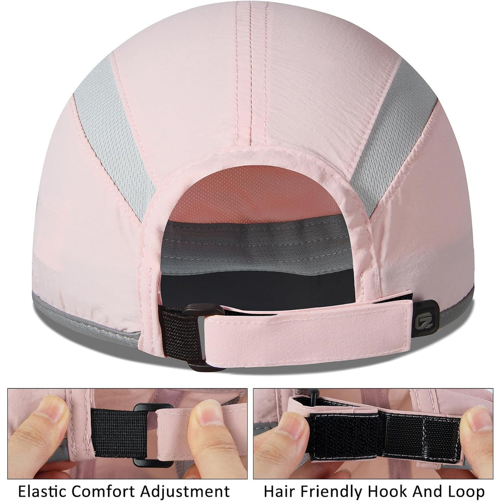 GADIEMKENSD Reflective Folding Outdoor Hat Unstructured Design UPF 50+ Sun Protection Sport Hats for Womens and Mens Light Pink
