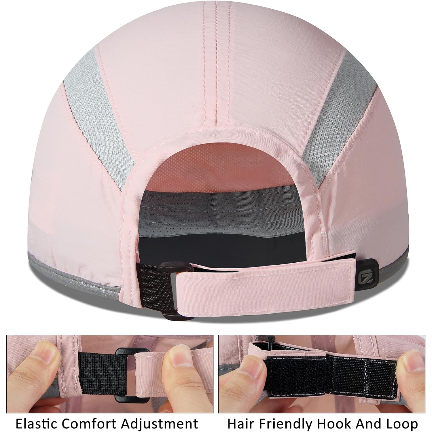 GADIEMKENSD Reflective Folding Outdoor Hat Unstructured Design UPF 50+ Sun Protection Sport Hats for Womens and Mens Light Pink
