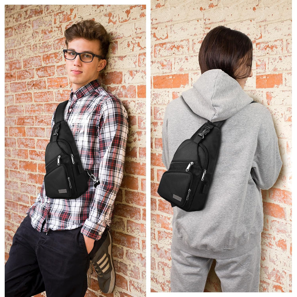 Crossbody Sling Bag Men Women, Casual Shoulder Backpack, Chest Daypack Satchel For Hiking Travel