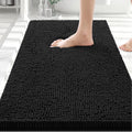 Smiry Luxury Chenille Bathroom Rugs 30X20, Extra Soft And Absorbent Shaggy Bath Mat, Machine Washable, Non-Slip Plush Carpet Runner For Tub, Shower, And Floor, Home Decor Accessories, Black