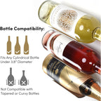 Wall Mounted Wine Rack Set – 6-Piece Aluminum Bottle Holders With Non-Slip Cork Pads For Secure Storage